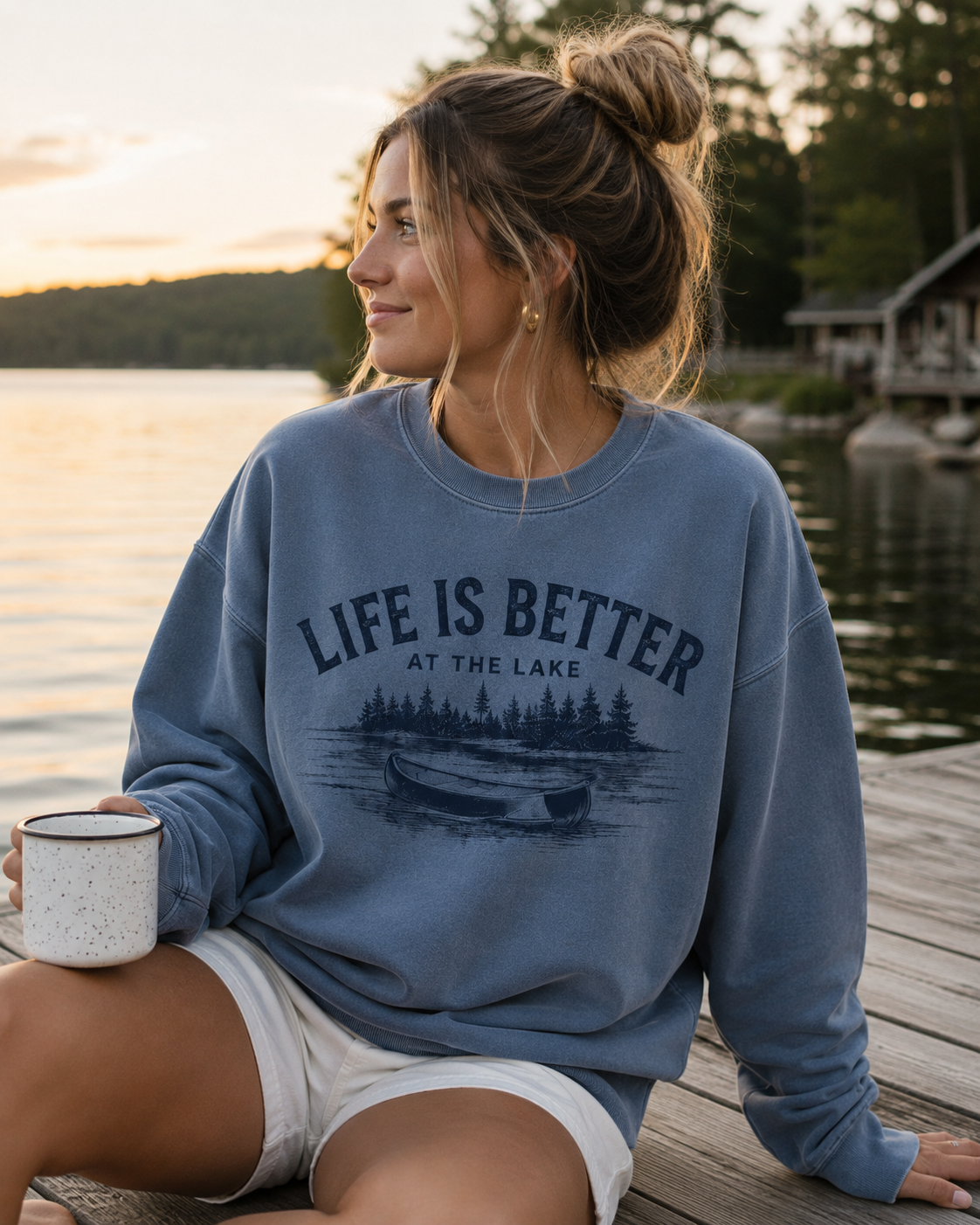 Life is better at the lake crewneck